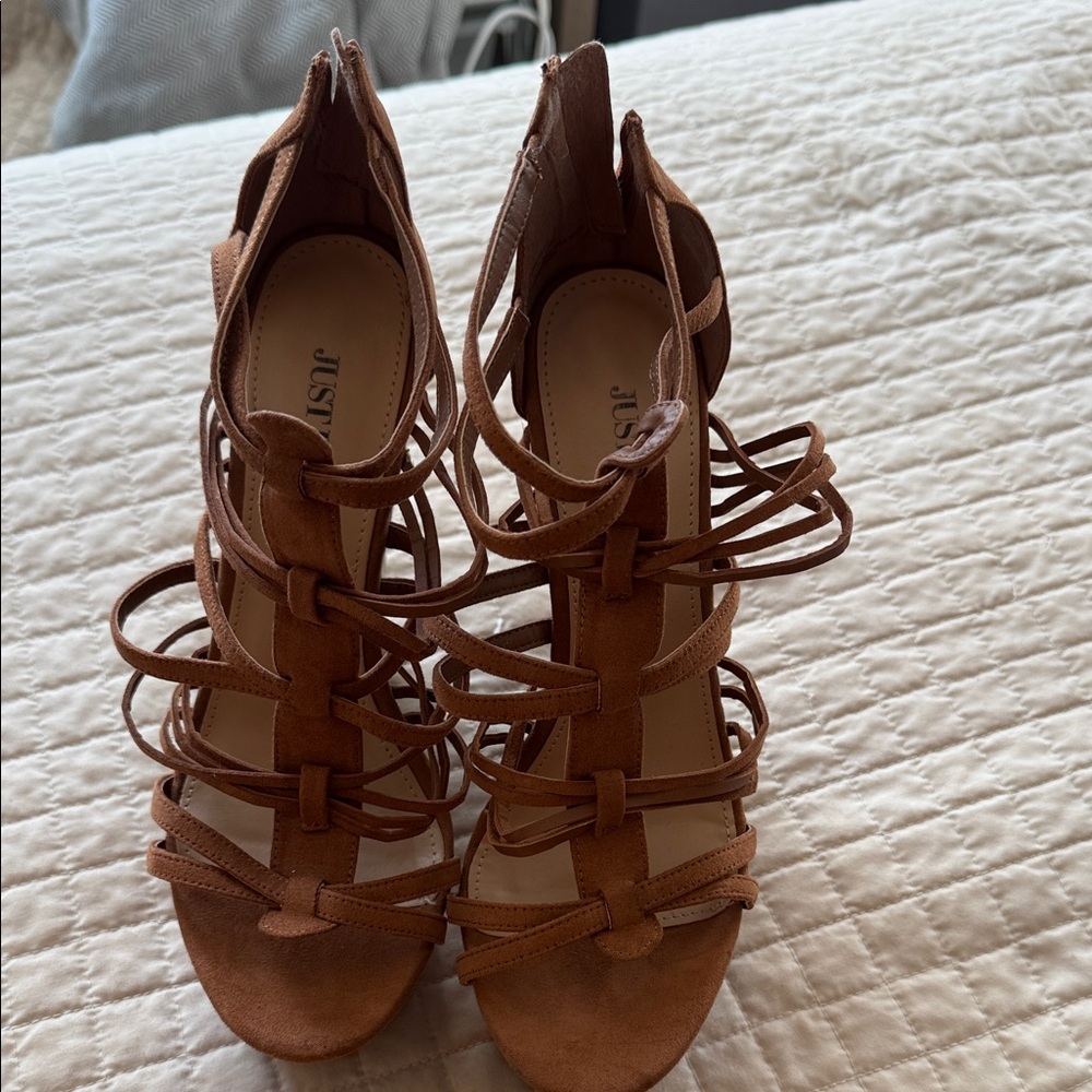 JustFab Women's Brown Strappy Sandals